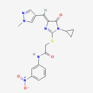 2-({1-cyclopropyl-4-[(1-methyl-1H-pyrazol-4-yl)methylene]-5-oxo-4,5-dihydro-1H-imidazol-2-yl}thio)-N-(3-nitrophenyl)acetamide