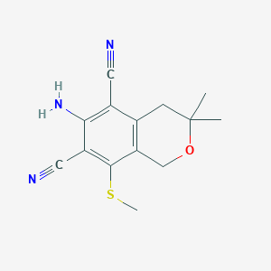 6-amino-3,3-dimethyl-8-(methylthio)-3,4-dihydro-1H-isochromene-5,7-dicarbonitrile