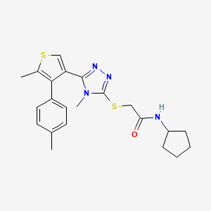 N-CYCLOPENTYL-2-({4-METHYL-5-[5-METHYL-4-(4-METHYLPHENYL)-3-THIENYL]-4H-1,2,4-TRIAZOL-3-YL}SULFANYL)ACETAMIDE