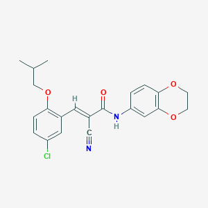 3-(5-chloro-2-isobutoxyphenyl)-2-cyano-N-(2,3-dihydro-1,4-benzodioxin-6-yl)acrylamide