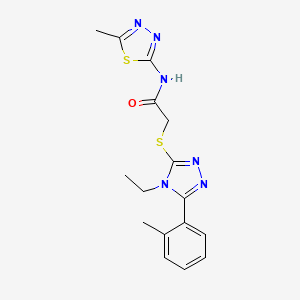 2-{[4-ethyl-5-(2-methylphenyl)-4H-1,2,4-triazol-3-yl]sulfanyl}-N-(5-methyl-1,3,4-thiadiazol-2-yl)acetamide