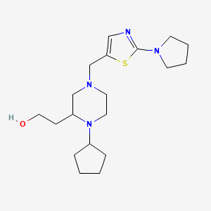 2-(1-cyclopentyl-4-{[2-(1-pyrrolidinyl)-1,3-thiazol-5-yl]methyl}-2-piperazinyl)ethanol