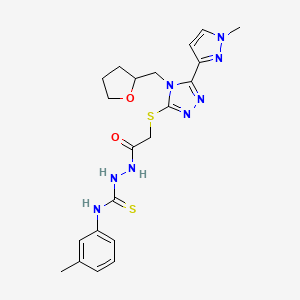 N-(3-methylphenyl)-2-({[5-(1-methyl-1H-pyrazol-3-yl)-4-(tetrahydro-2-furanylmethyl)-4H-1,2,4-triazol-3-yl]thio}acetyl)hydrazinecarbothioamide