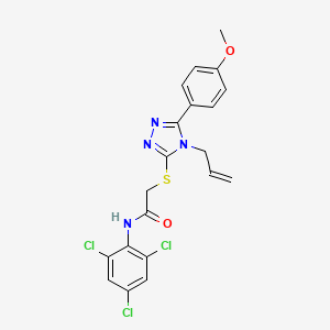 molecular formula C20H17Cl3N4O2S B4823037 2-{[5-(4-methoxyphenyl)-4-(prop-2-en-1-yl)-4H-1,2,4-triazol-3-yl]sulfanyl}-N-(2,4,6-trichlorophenyl)acetamide 