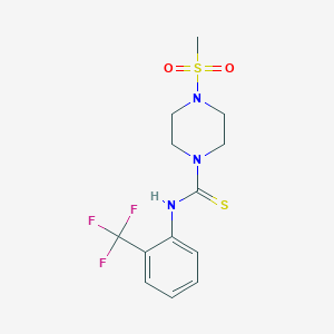 molecular formula C13H16F3N3O2S2 B4823088 4-(methylsulfonyl)-N-[2-(trifluoromethyl)phenyl]-1-piperazinecarbothioamide 