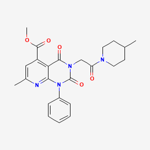 METHYL 7-METHYL-3-[2-(4-METHYLPIPERIDIN-1-YL)-2-OXOETHYL]-2,4-DIOXO-1-PHENYL-1H,2H,3H,4H-PYRIDO[2,3-D]PYRIMIDINE-5-CARBOXYLATE