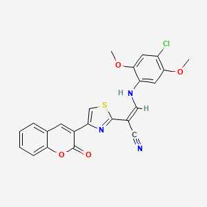 molecular formula C23H16ClN3O4S B4823115 3-[(4-chloro-2,5-dimethoxyphenyl)amino]-2-[4-(2-oxo-2H-chromen-3-yl)-1,3-thiazol-2-yl]acrylonitrile 