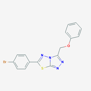 molecular formula C16H11BrN4OS B482312 [6-(4-bromophenyl)[1,2,4]triazolo[3,4-b][1,3,4]thiadiazol-3-yl]methyl phenyl ether CAS No. 723737-77-7