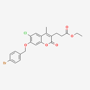 ethyl 3-{7-[(4-bromobenzyl)oxy]-6-chloro-4-methyl-2-oxo-2H-chromen-3-yl}propanoate