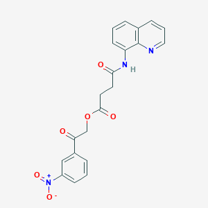 2-(3-nitrophenyl)-2-oxoethyl 4-oxo-4-(8-quinolinylamino)butanoate