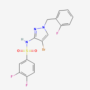 N-[4-bromo-1-(2-fluorobenzyl)-1H-pyrazol-3-yl]-3,4-difluorobenzenesulfonamide