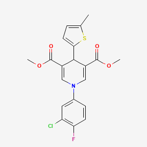 dimethyl 1-(3-chloro-4-fluorophenyl)-4-(5-methyl-2-thienyl)-1,4-dihydro-3,5-pyridinedicarboxylate