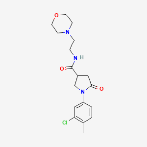 molecular formula C18H24ClN3O3 B4823234 1-(3-chloro-4-methylphenyl)-N-[2-(morpholin-4-yl)ethyl]-5-oxopyrrolidine-3-carboxamide 