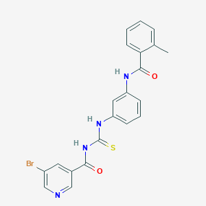 molecular formula C21H17BrN4O2S B4823282 5-bromo-N-[[3-[(2-methylbenzoyl)amino]phenyl]carbamothioyl]pyridine-3-carboxamide 