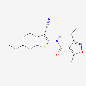 N-(3-cyano-6-ethyl-4,5,6,7-tetrahydro-1-benzothiophen-2-yl)-3-ethyl-5-methyl-1,2-oxazole-4-carboxamide