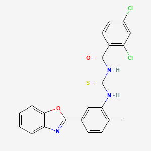 N-({[5-(1,3-benzoxazol-2-yl)-2-methylphenyl]amino}carbonothioyl)-2,4-dichlorobenzamide