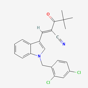 3-[1-(2,4-dichlorobenzyl)-1H-indol-3-yl]-2-(2,2-dimethylpropanoyl)acrylonitrile