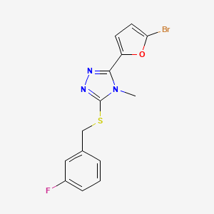 3-(5-BROMO-2-FURYL)-5-[(3-FLUOROBENZYL)SULFANYL]-4-METHYL-4H-1,2,4-TRIAZOLE