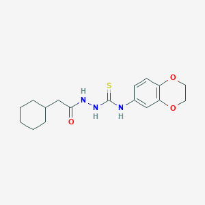 2-(cyclohexylacetyl)-N-(2,3-dihydro-1,4-benzodioxin-6-yl)hydrazinecarbothioamide