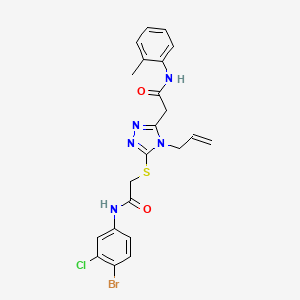 2-[5-({2-[(4-bromo-3-chlorophenyl)amino]-2-oxoethyl}sulfanyl)-4-(prop-2-en-1-yl)-4H-1,2,4-triazol-3-yl]-N-(2-methylphenyl)acetamide