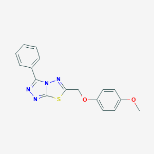 molecular formula C17H14N4O2S B482350 6-[(4-Methoxyphenoxy)methyl]-3-phenyl[1,2,4]triazolo[3,4-b][1,3,4]thiadiazole CAS No. 825604-54-4