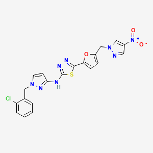 N-[1-(2-CHLOROBENZYL)-1H-PYRAZOL-3-YL]-N-(5-{5-[(4-NITRO-1H-PYRAZOL-1-YL)METHYL]-2-FURYL}-1,3,4-THIADIAZOL-2-YL)AMINE