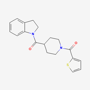 1-[1-(THIOPHENE-2-CARBONYL)PIPERIDINE-4-CARBONYL]-2,3-DIHYDRO-1H-INDOLE