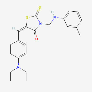 molecular formula C22H25N3OS2 B4823552 (5E)-5-[[4-(diethylamino)phenyl]methylidene]-3-[(3-methylanilino)methyl]-2-sulfanylidene-1,3-thiazolidin-4-one 