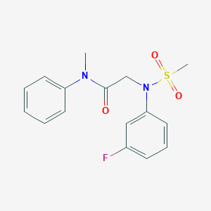 molecular formula C16H17FN2O3S B4823553 N~2~-(3-fluorophenyl)-N~1~-methyl-N~2~-(methylsulfonyl)-N~1~-phenylglycinamide 