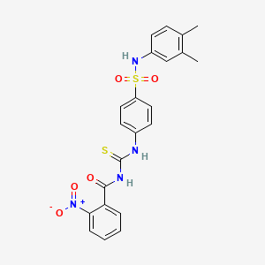 N-{[(4-{[(3,4-dimethylphenyl)amino]sulfonyl}phenyl)amino]carbonothioyl}-2-nitrobenzamide