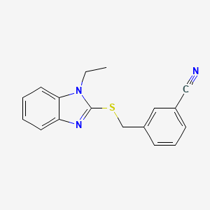 3-{[(1-ethyl-1H-benzimidazol-2-yl)sulfanyl]methyl}benzonitrile