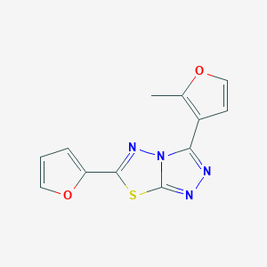 molecular formula C12H8N4O2S B482362 6-(2-Furyl)-3-(2-methyl-3-furyl)[1,2,4]triazolo[3,4-b][1,3,4]thiadiazole CAS No. 862720-89-6