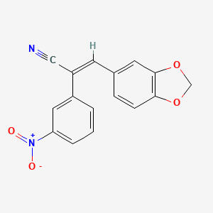 (2E)-3-(1,3-benzodioxol-5-yl)-2-(3-nitrophenyl)prop-2-enenitrile