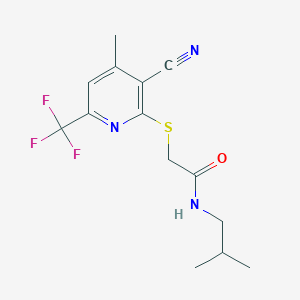 2-{[3-CYANO-4-METHYL-6-(TRIFLUOROMETHYL)-2-PYRIDYL]SULFANYL}-N~1~-ISOBUTYLACETAMIDE