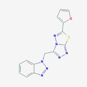 1-{[6-(FURAN-2-YL)-[1,2,4]TRIAZOLO[3,4-B][1,3,4]THIADIAZOL-3-YL]METHYL}-1H-1,2,3-BENZOTRIAZOLE