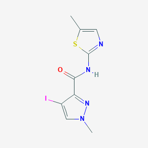 molecular formula C9H9IN4OS B4823663 4-iodo-1-methyl-N-(5-methyl-1,3-thiazol-2-yl)-1H-pyrazole-3-carboxamide 