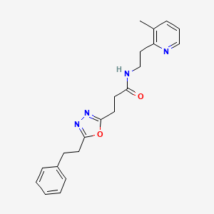 N-[2-(3-methyl-2-pyridinyl)ethyl]-3-[5-(2-phenylethyl)-1,3,4-oxadiazol-2-yl]propanamide