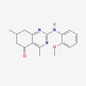 2-[(2-methoxyphenyl)amino]-4,7-dimethyl-7,8-dihydroquinazolin-5(6H)-one