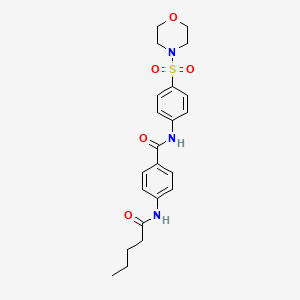 molecular formula C22H27N3O5S B4823739 N-[4-(MORPHOLINE-4-SULFONYL)PHENYL]-4-PENTANAMIDOBENZAMIDE 