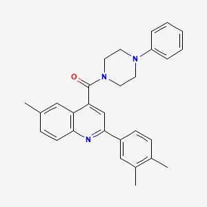 [2-(3,4-DIMETHYLPHENYL)-6-METHYL-4-QUINOLYL](4-PHENYLPIPERAZINO)METHANONE