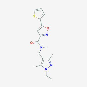 N-[(1-ethyl-3,5-dimethyl-1H-pyrazol-4-yl)methyl]-N-methyl-5-(2-thienyl)-3-isoxazolecarboxamide