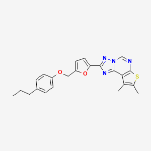 [5-(8,9-DIMETHYLTHIENO[3,2-E][1,2,4]TRIAZOLO[1,5-C]PYRIMIDIN-2-YL)-2-FURYL]METHYL (4-PROPYLPHENYL) ETHER