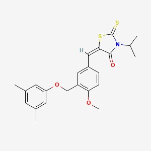 5-((E)-1-{3-[(3,5-DIMETHYLPHENOXY)METHYL]-4-METHOXYPHENYL}METHYLIDENE)-3-ISOPROPYL-2-THIOXO-1,3-THIAZOLAN-4-ONE