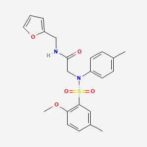 N-(furan-2-ylmethyl)-2-(N-(2-methoxy-5-methylphenyl)sulfonyl-4-methylanilino)acetamide