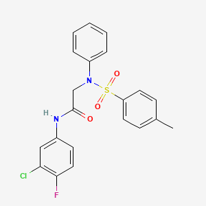 N-(3-chloro-4-fluorophenyl)-N~2~-[(4-methylphenyl)sulfonyl]-N~2~-phenylglycinamide