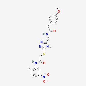 2-(4-methoxyphenyl)-N-{[4-methyl-5-({2-[(2-methyl-5-nitrophenyl)amino]-2-oxoethyl}sulfanyl)-4H-1,2,4-triazol-3-yl]methyl}acetamide