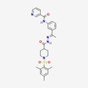 N-[3-(N-{[1-(mesitylsulfonyl)-4-piperidinyl]carbonyl}ethanehydrazonoyl)phenyl]nicotinamide