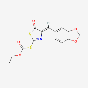 S-[4-(1,3-benzodioxol-5-ylmethylene)-5-oxo-4,5-dihydro-1,3-thiazol-2-yl] O-ethyl thiocarbonate