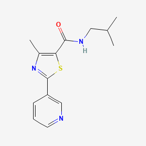 molecular formula C14H17N3OS B4823933 4-methyl-N-(2-methylpropyl)-2-(pyridin-3-yl)-1,3-thiazole-5-carboxamide 