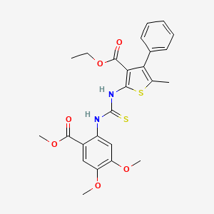 ethyl 2-[({[4,5-dimethoxy-2-(methoxycarbonyl)phenyl]amino}carbonothioyl)amino]-5-methyl-4-phenyl-3-thiophenecarboxylate